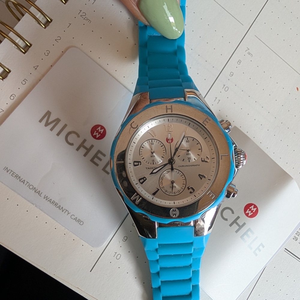 Michele Blue Chronograph Watch